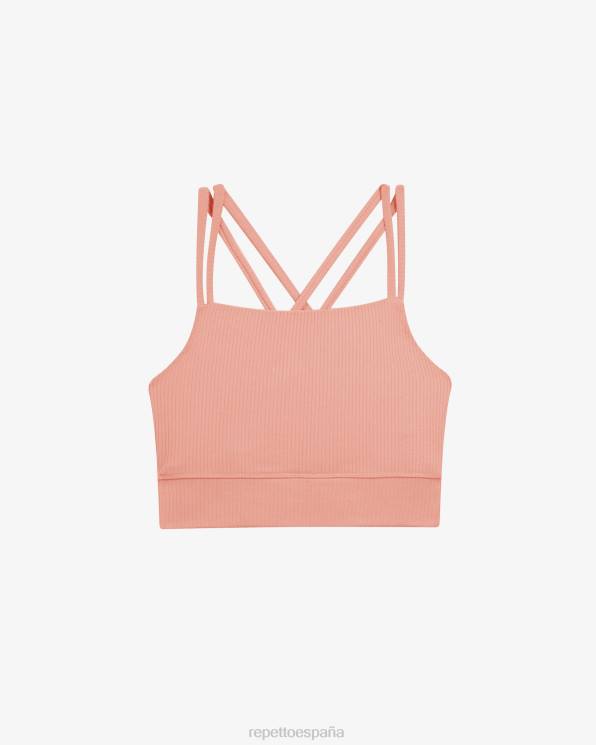 ropa Repetto sujetador de canalé con tirantes finos rubor rosa mujer 6NH6299