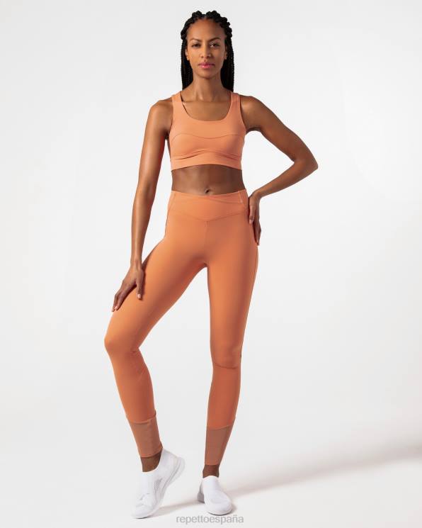 ropa Repetto sujetador de seda activo naranja bronce mujer 6NH6291