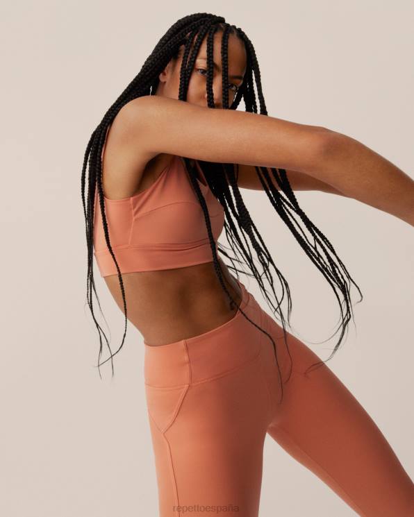 ropa Repetto sujetador de seda activo naranja bronce mujer 6NH6291