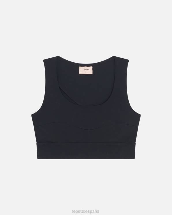 ropa Repetto sujetador de seda activo negro mujer 6NH6294