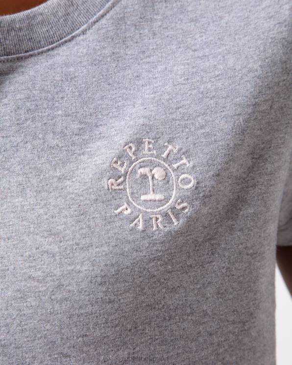 ropa Repetto camiseta con logo r gris claro moteado mujer 6NH6316