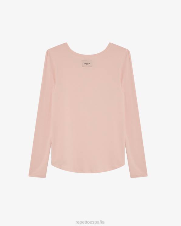 ropa Repetto camiseta de manga larga rosa pétalo mujer 6NH6327