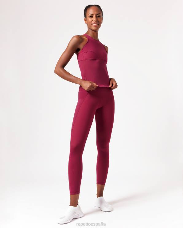 ropa Repetto camiseta sin mangas de práctica rojo burdeos mujer 6NH6319