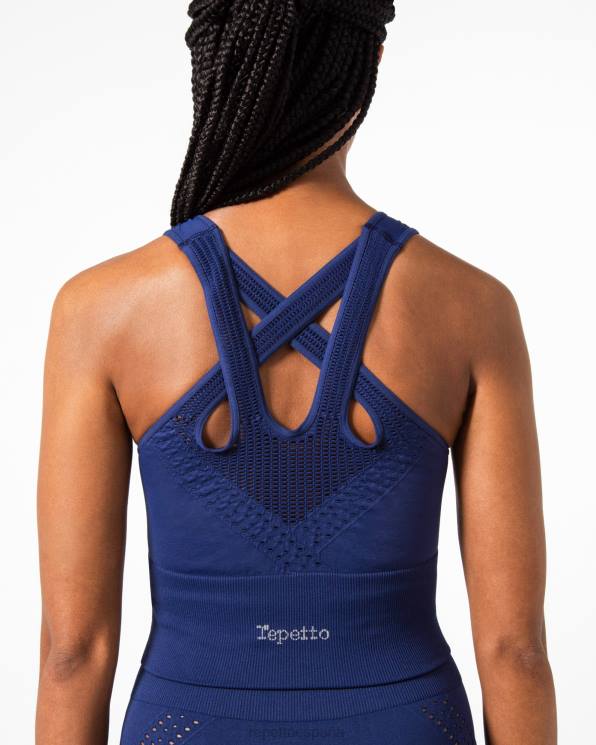 ropa Repetto camiseta sin mangas sin costuras Azul marino mujer 6NH6324