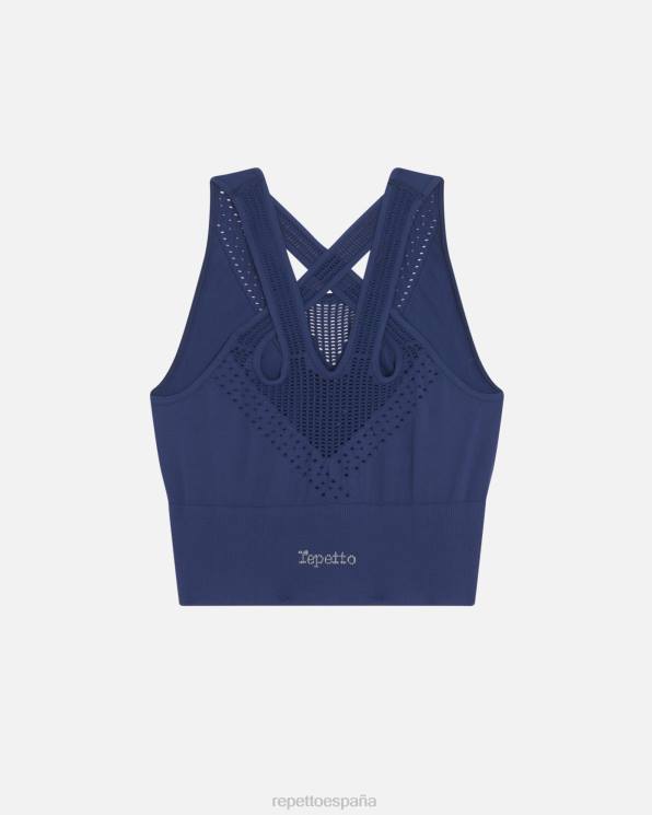 ropa Repetto camiseta sin mangas sin costuras Azul marino mujer 6NH6324