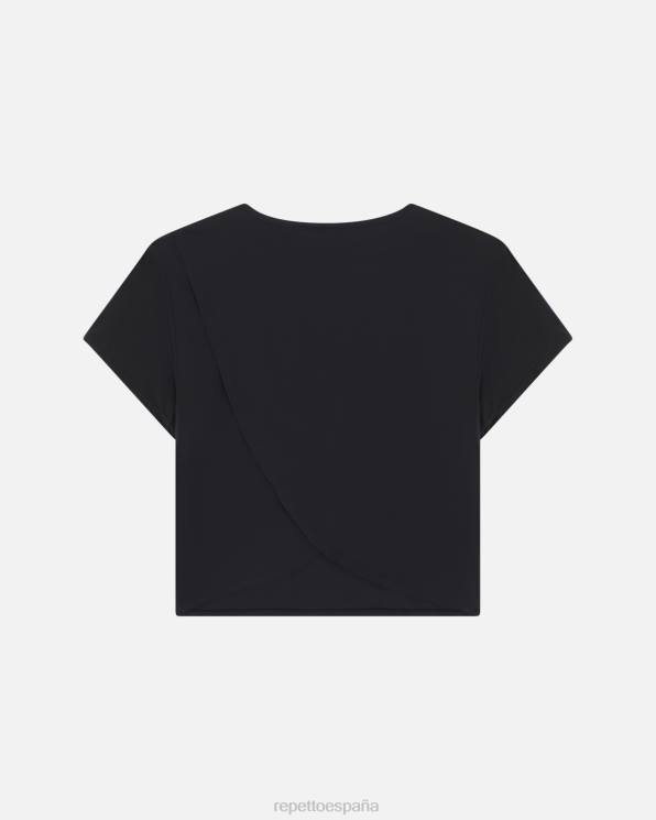 ropa Repetto top corto de seda activo negro mujer 6NH6331