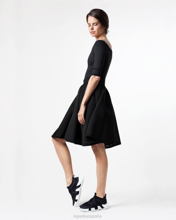 ropa Repetto falda tutú 3d elegancia negro mujer 6NH6393