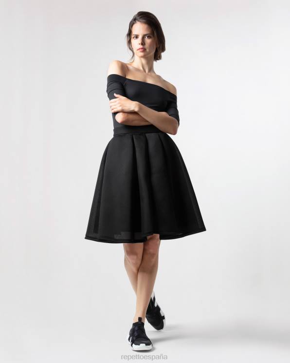 ropa Repetto falda tutú 3d elegancia negro mujer 6NH6393