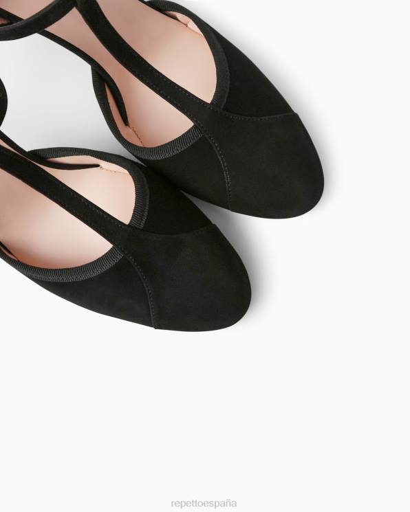 calzado Repetto correas en t baya carbón negro mujer 6NH6247
