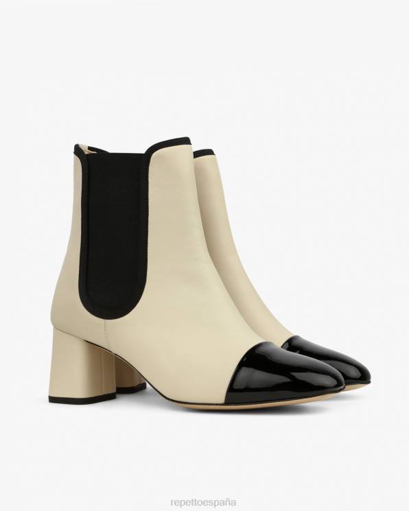 calzado Repetto botines melisa cisne beige y negro mujer 6NH6193