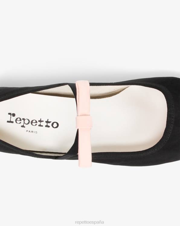 calzado Repetto merceditas guillemette - satén negro y rosa icónico mujer 6NH6152