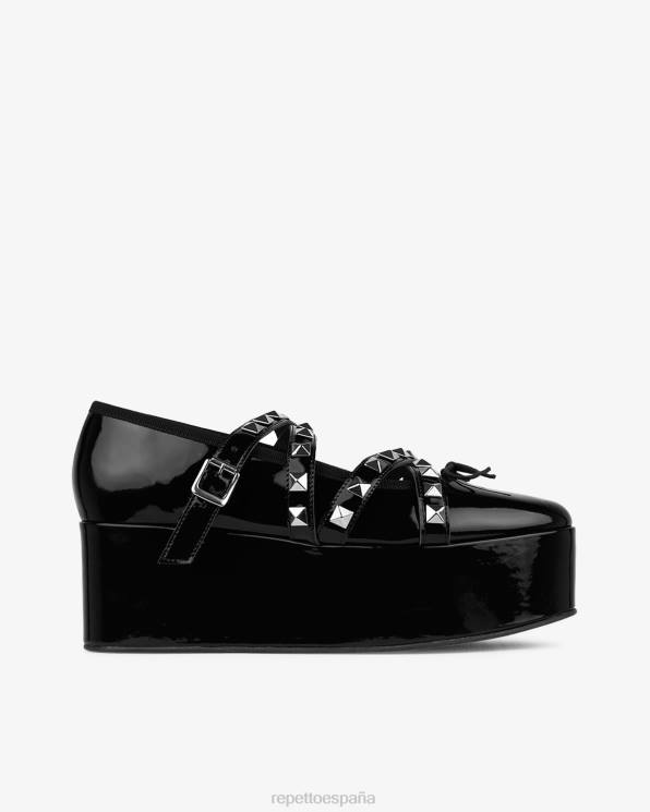 calzado Repetto x noir kei ninomiya - merceditas con plataforma y correa con tachuelas negro mujer 6NH6182