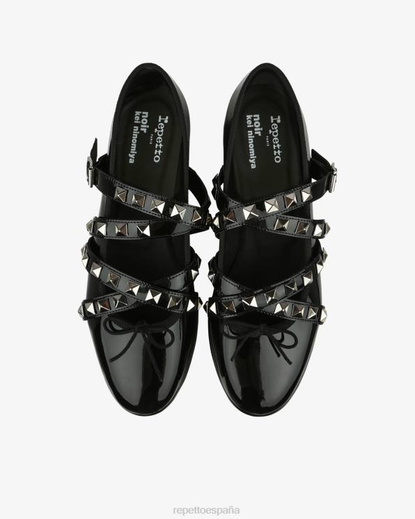 calzado Repetto x noir kei ninomiya - merceditas con plataforma y correa con tachuelas negro mujer 6NH6182