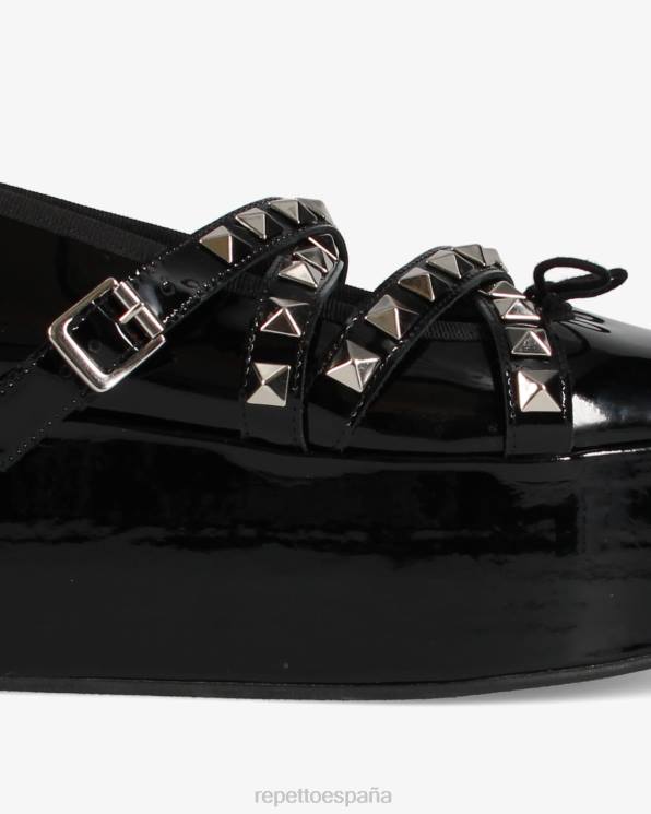 calzado Repetto x noir kei ninomiya - merceditas con plataforma y correa con tachuelas negro mujer 6NH6182