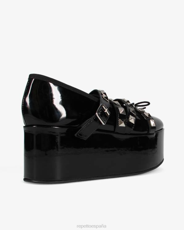 calzado Repetto x noir kei ninomiya - merceditas con plataforma y correa con tachuelas negro mujer 6NH6182