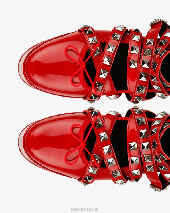 calzado Repetto x noir kei ninomiya - merceditas con plataforma y tira en el tobillo rojo llameante mujer 6NH6180
