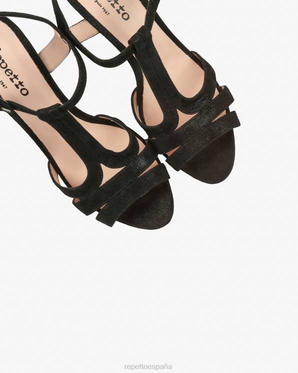 calzado Repetto sandalias de bikini carbón negro mujer 6NH6244