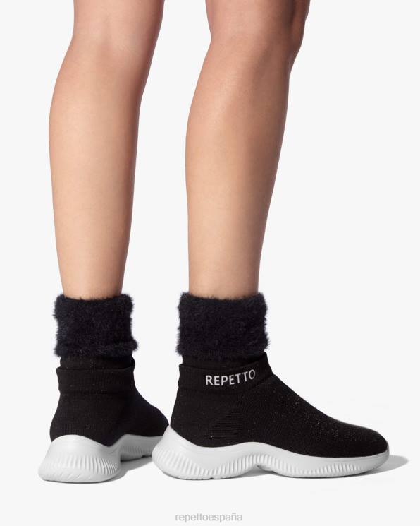 calzado Repetto zapatillas altas de calentamiento 3d negro mujer 6NH6259