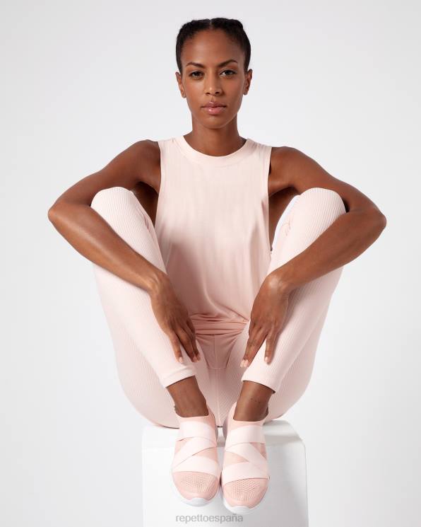 calzado Repetto zapatillas de baile ruban rosa pétalo mujer 6NH6249